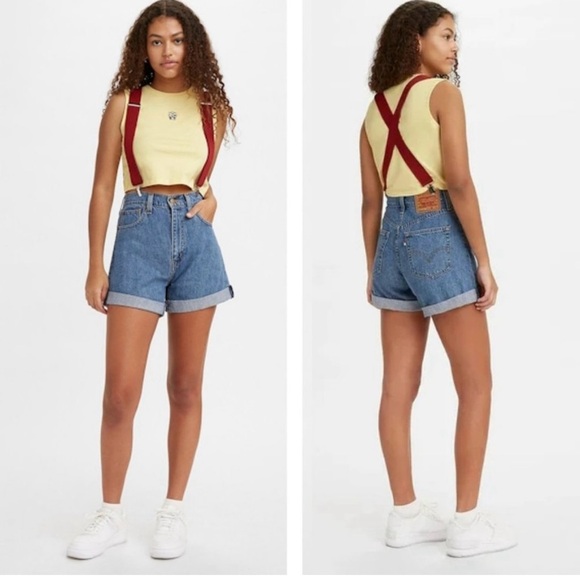 Levi's x Pokemon Misty's High Waisted Denim Shorts rare limited edition Size 24 - Picture 2 of 10